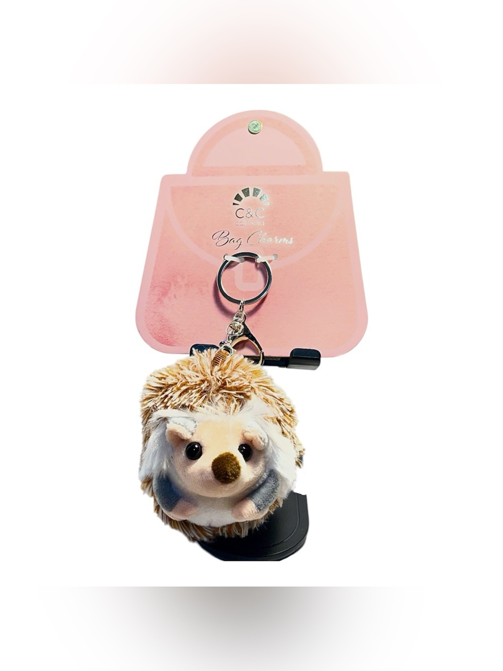 C & C Bag Charms Hedgehog Plush Keychain - NWT **
